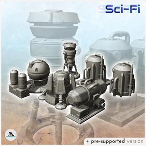 Set of six futuristic industrial machines (7) - Future Sci-Fi SF Post apocalyptic Tabletop Scifi Wargaming Planetary exploration RPG Terrain