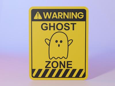 Warning Halloween sign ghost zone