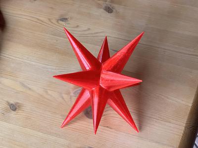 Weihnachtsstern Durchmesser 202 mm 3D mit 10 Spitzen - Poinsettia diameter 202 mm 3D with 10 tips