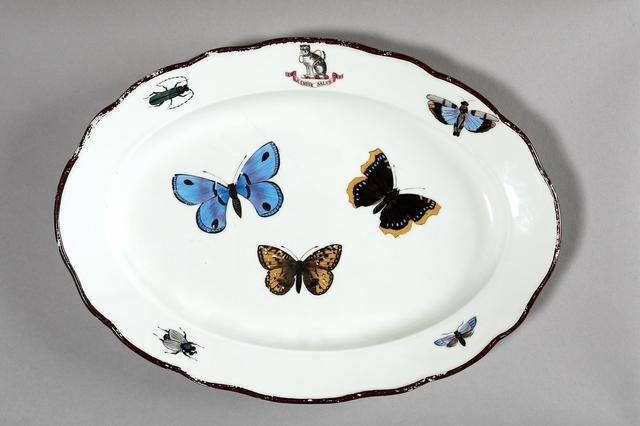Serving Dish With Butterflies And Beetles