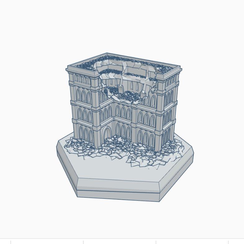 Gothic Ruined Building 23 Hex Map Scale HMSGR023