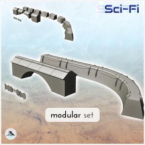 Set of futuristic protective walls and checkpoint barriers (17) - Future Sci-Fi SF Post apocalyptic Tabletop Scifi Wargaming Planetary exploration RPG Terrain