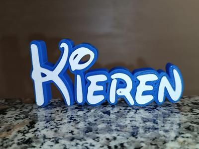 Disney Name Sign Kieren Kid Room Wall Decor 3DART
