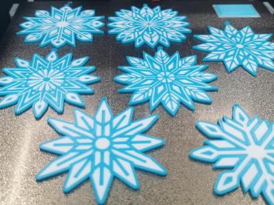 26 XMAS Snowflake Decorations - 2 Colour