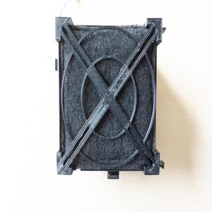 Holder to mount carbon filter to Dell computer fan