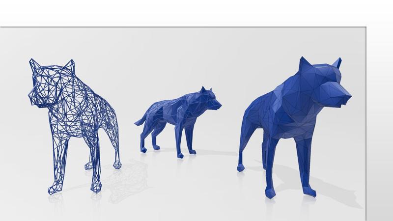 Wolf - Wolf - Voxel - LowPoly - Wireframe 3D Model Print