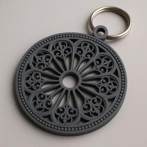 Gothic Rose Window Keychain