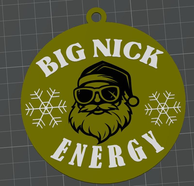 Big Nick Energy - Santa Christmas tree ornament