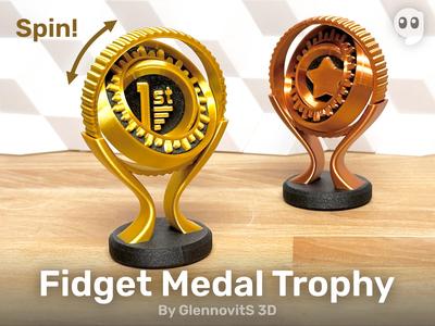 Fidget Medal Trophy (customize and spin!)