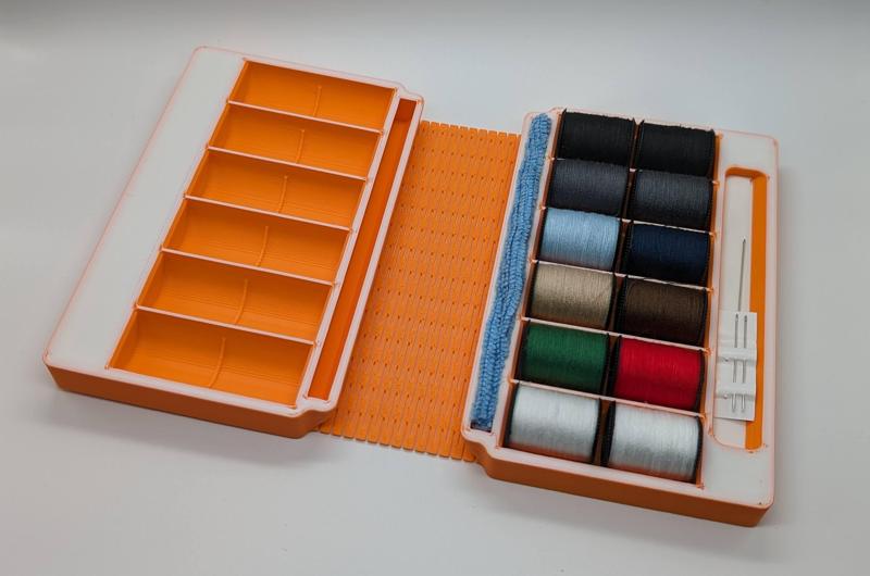 Sewing Kit Box with Living Hinge and Magnetic Closure for Fiskar's Sewing Kit