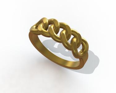 Cuban chain link motif ring 3D print model