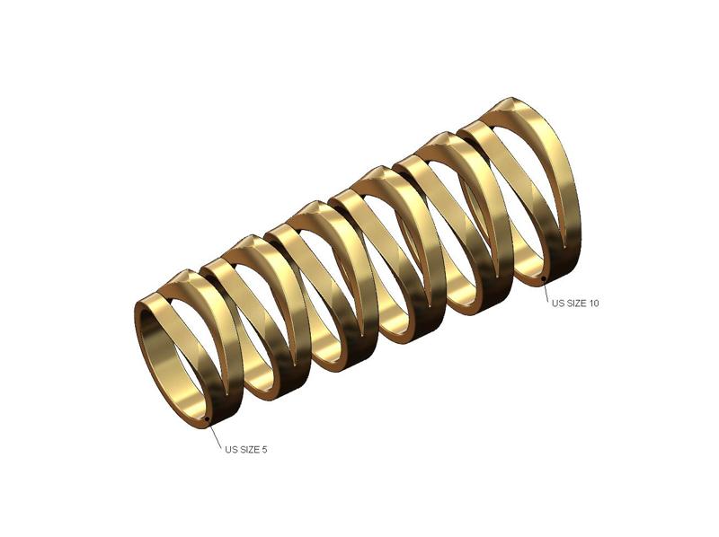 Open work geometric edge ring US sizes 5to10 3D print model