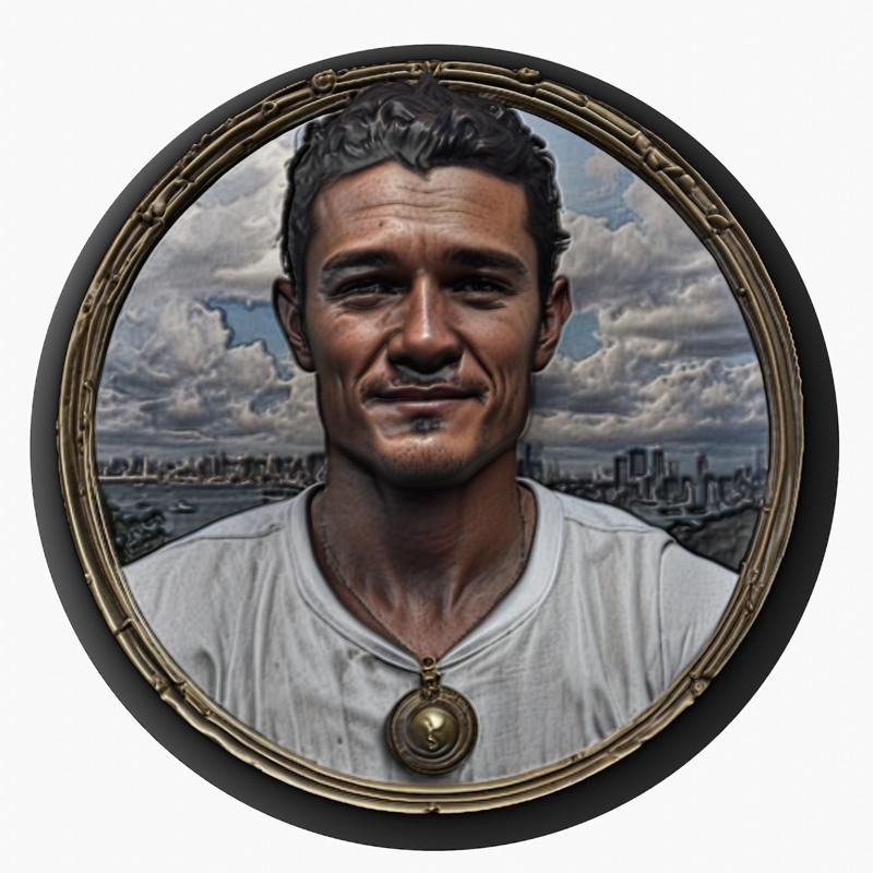 Orlando Bloom medallion pendant