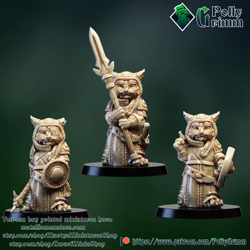 Tabletop miniatures. Cat warriors set