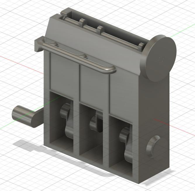 In-line 3-cylinder engine, there is also a V version with 6 cylinders.