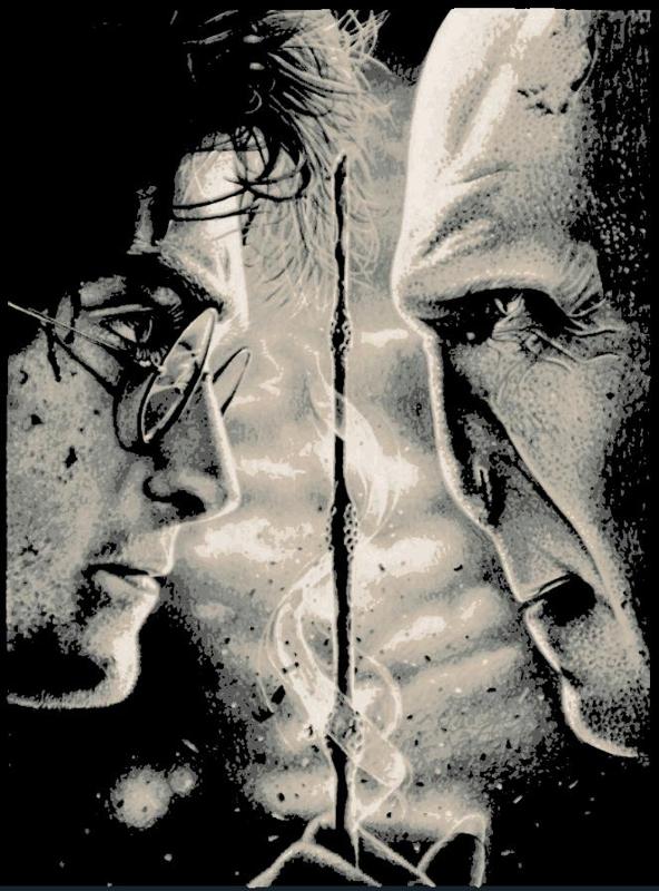 Hueforge - Black and White Harry Vs. Voldemort