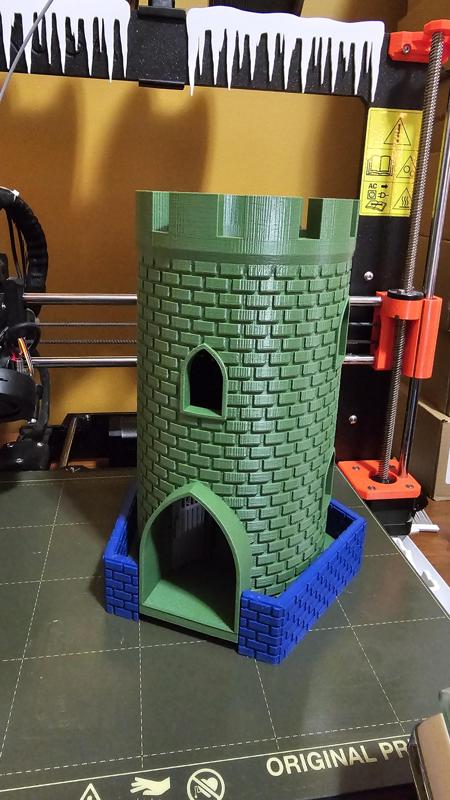 Ultra Detail Dice Tower, 2 Tier tower with Moveable Dungeon Door