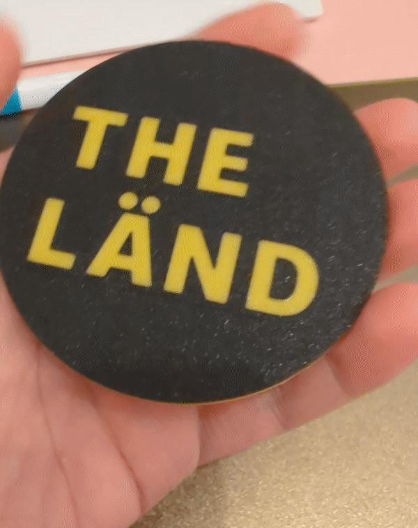 "THE LÄND" Coaster with Text (single-sided)