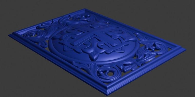 Motivo de cruz dentro de un cuadrado