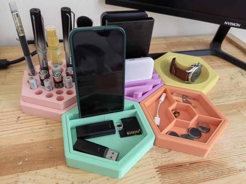 Interchangeable Hex Desk Organizers