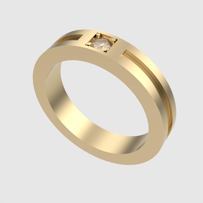 Modern Channel Set Ring 3D print