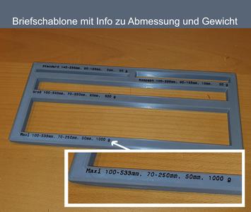 Brief Schablone Brieflehre Messgerät für Größe / Dicke der Briefe