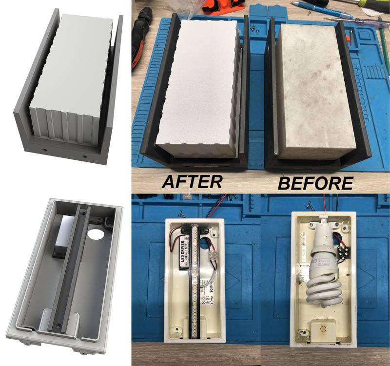 External wall lamp - Modifications