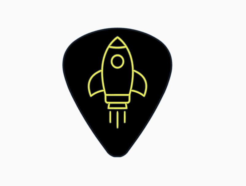 Rocket Ship Guitar Pick