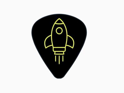Rocket Ship Guitar Pick