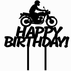 2 SETS TOPPER CAKE BIKER TOPPER MOTORCYCLE 150CC MOTORCYCLE ROUTES TRAVEL MAN