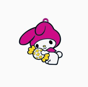 Pack 4 keychain/keychain of Hellokitty/ My melody-Kuromi-Badte-Maru-Purin