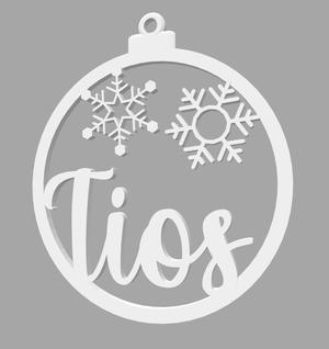 TIOS - BOLA DE NATAL COM NOME - ORNAMENTO