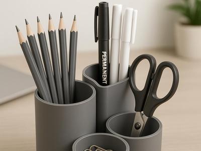 Pen and paperclip holder
