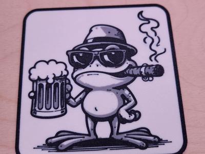 Coaster - Cartoon Frog Beer