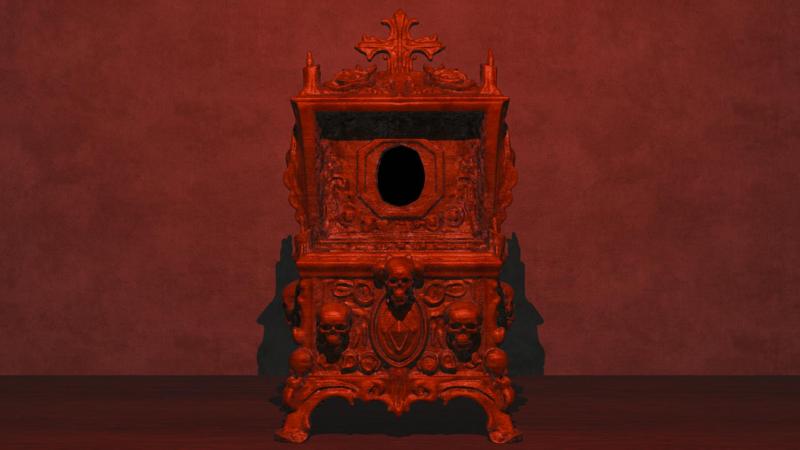Dark Reliquary Ring Display - Gothic Skull Jewelry Box (3D Print)