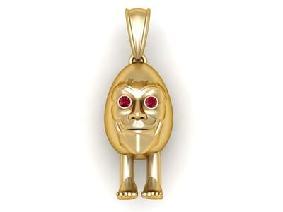 egg face gold pendant  3d printable model