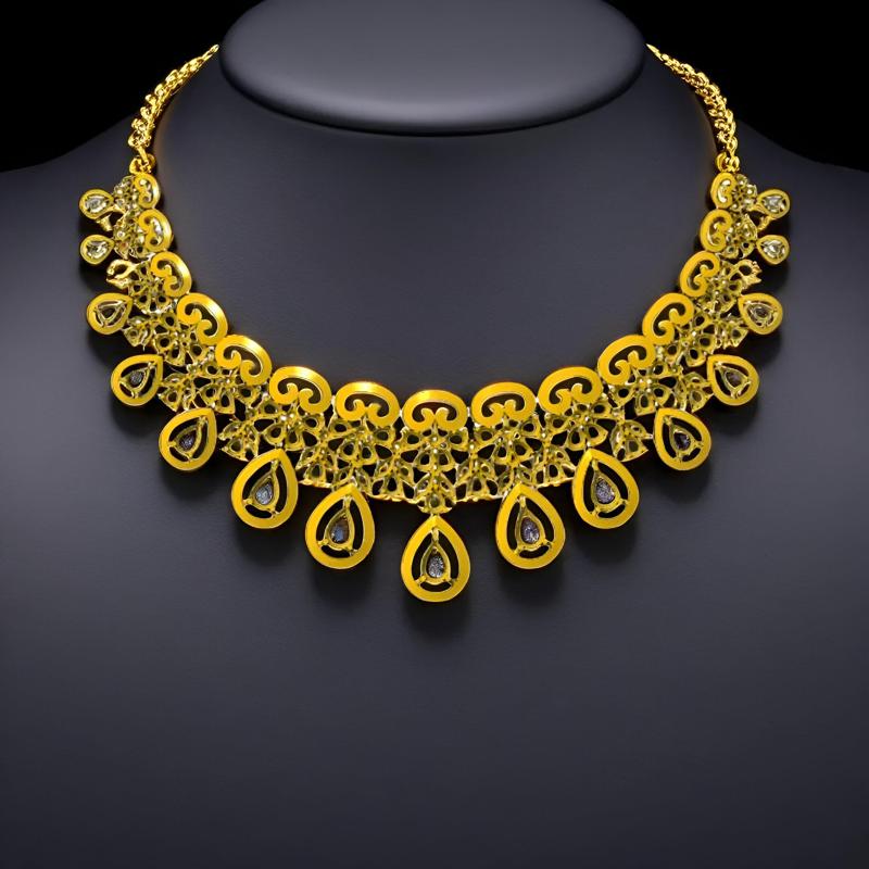 Gold Bridal Necklace 3D print model