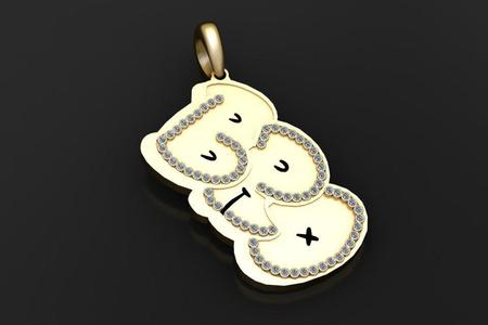 gold bear pendant 3D printable model