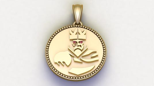 ROUND LION FACES PENDANT 3d printable model