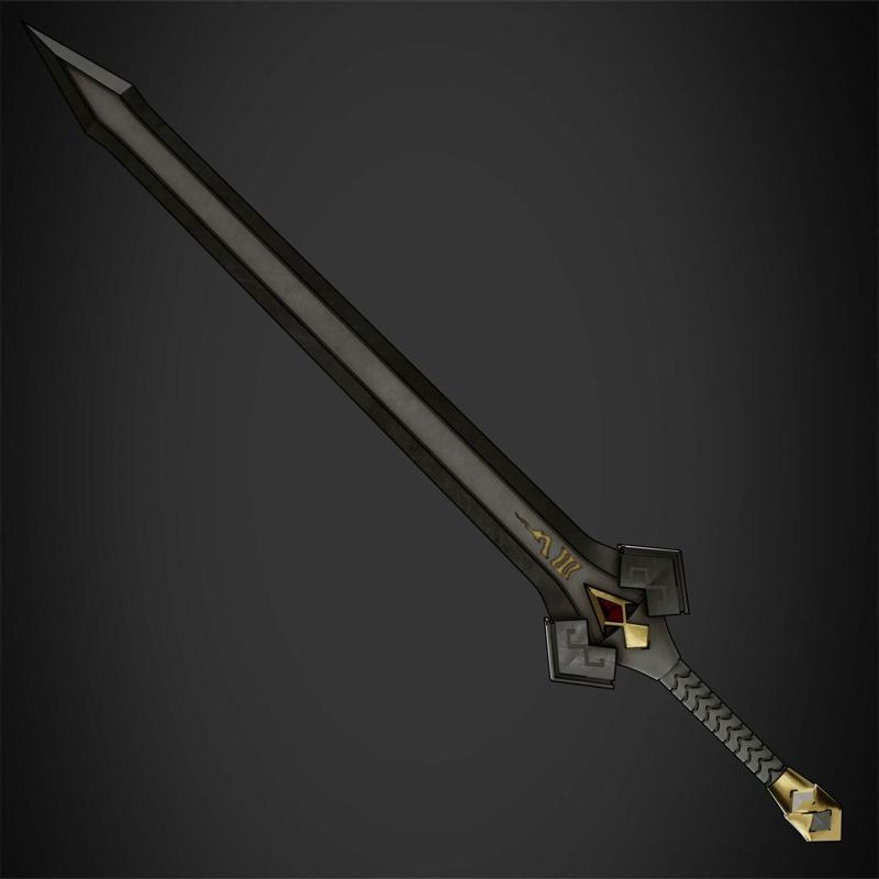 Genshin Impact Dark Iron Sword for Cosplay