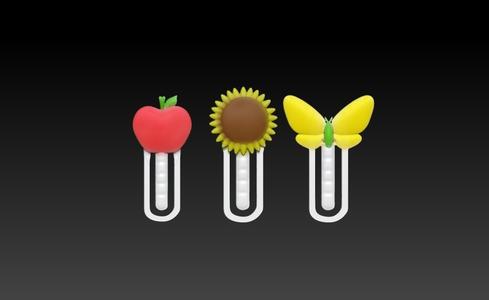 apple butterfly sunflower clips