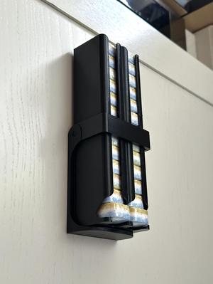 Holder for dishwasher tablet dispenser