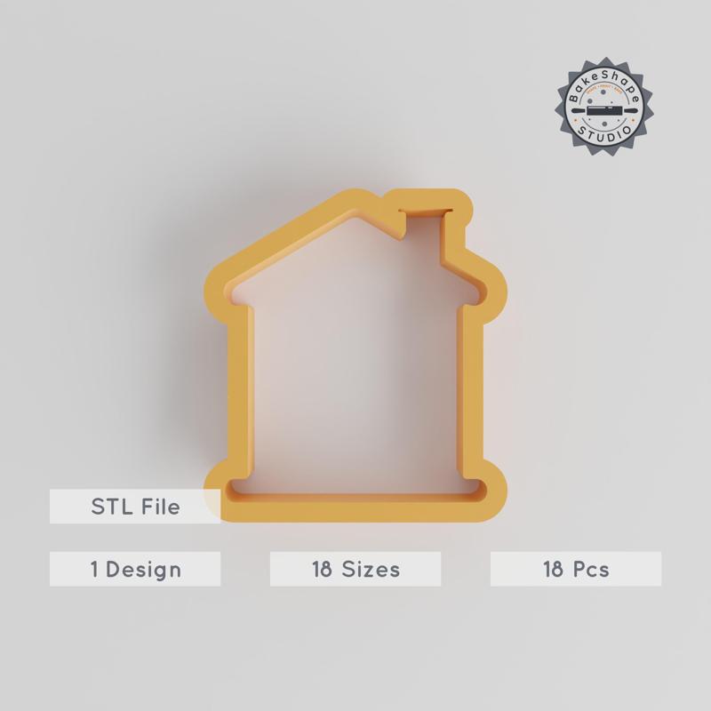House Shape Cutter Set, 18 Sizes 0.75"-5.00", Cookie & Fondant, Ideal for Clay Craft