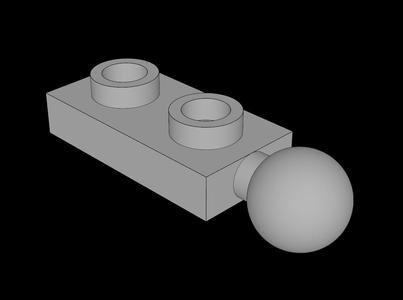 Lego Compatible (22890.dat) Plate  1 x  2 with Ball Joint-8 on End