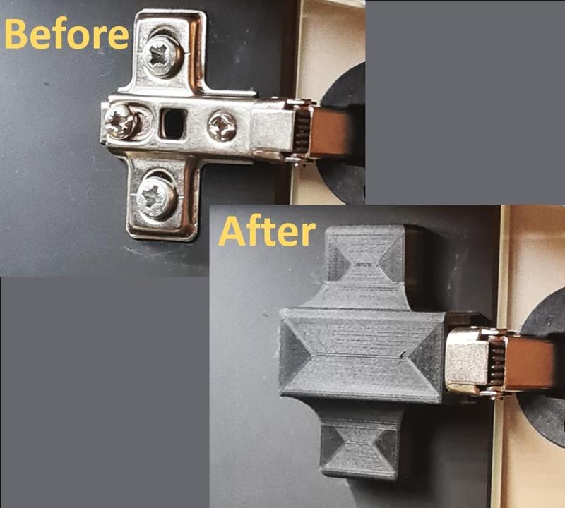Hinge cover for Ikea Kallax glass insert