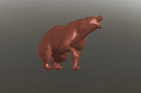 Cute Paws Bear - Low Poly - Excellent Design - Decor