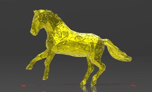 Horse 20 - Voronoi Style - Spider Web - LowPoly - Perfect Design - Easy Print - Decor
