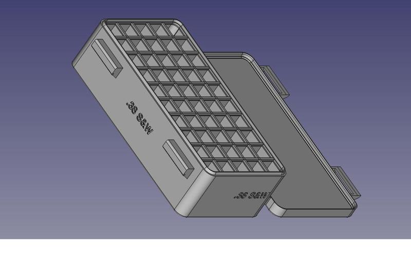 .38 S&W, Head Up, Snug Double Snap Latch Modular Ammo Box