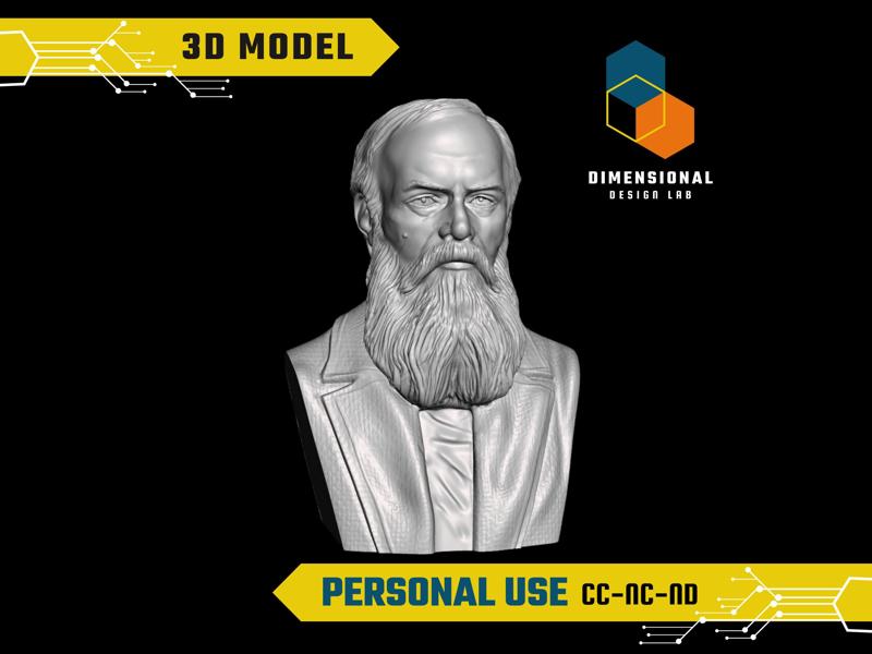 Fyodor Dostoevsky - High-Quality STL File for 3D Printing (PERSONAL USE)