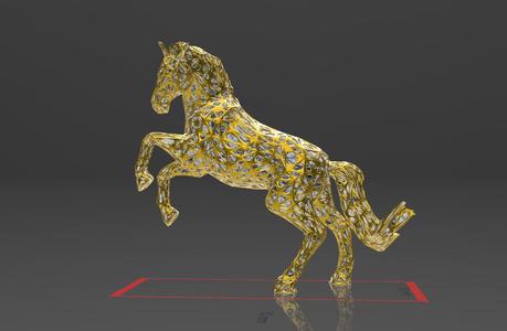 Charming Maned Noble Horse - Voronoi Style - Spider Web - LowPoly - Perfect Design - Easy Print - Decor
